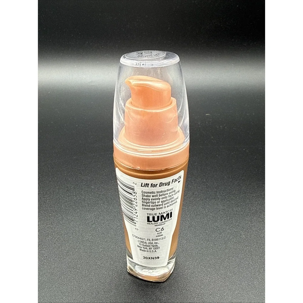 L'oreal-TRUE MATCH-LUMI Foundation-Makeup-SPF 20-C6 SOFT SABLE/COOL-1 OZ.-NEW!